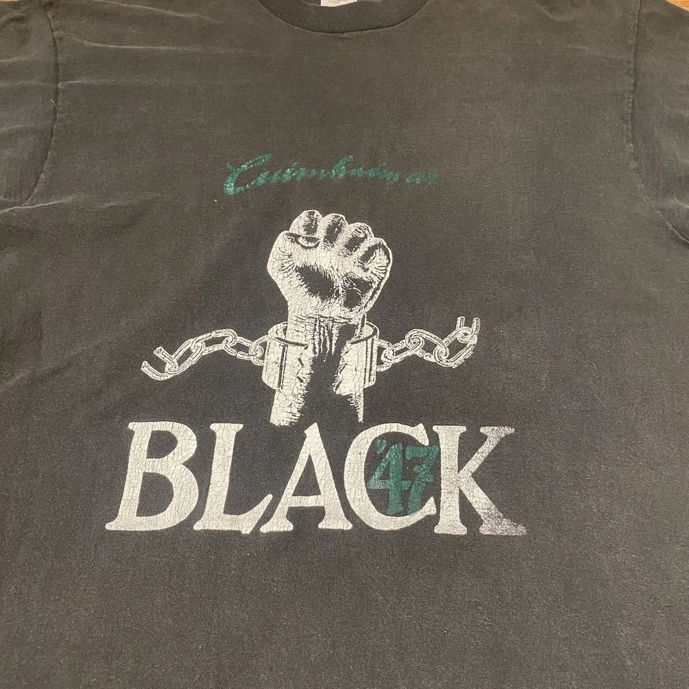 Vintage 1991 Black 47 Celtic Punk Og‎ T-shirt Men's Large